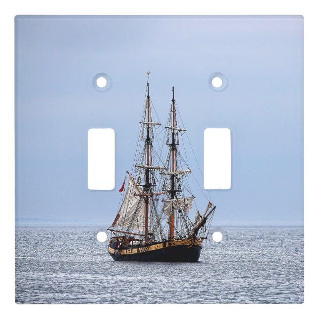 Nautical Fishing Boat Blue Skies Light Switch Cover (Front)