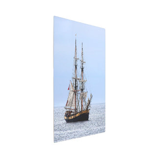 Nautical Fishing Boat Blue Skies Metal Print