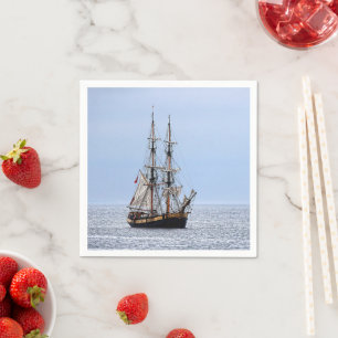 Nautical Fishing Boat Blue Skies Napkins