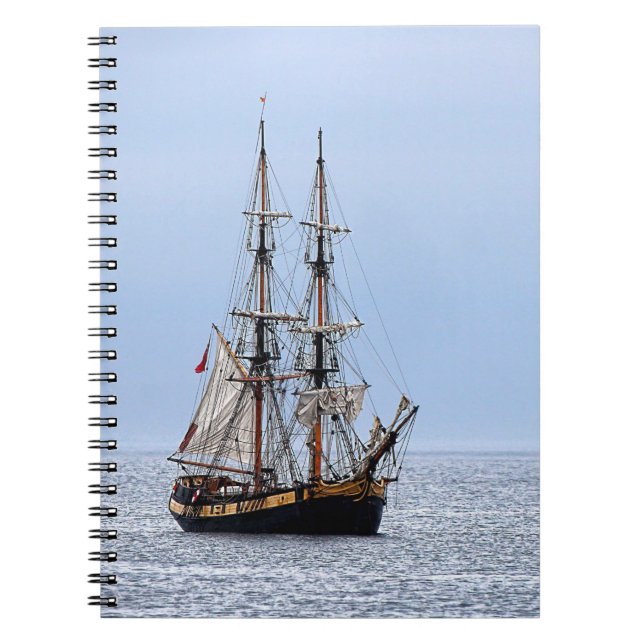 Nautical Fishing Boat Blue Skies Notebook (Front)
