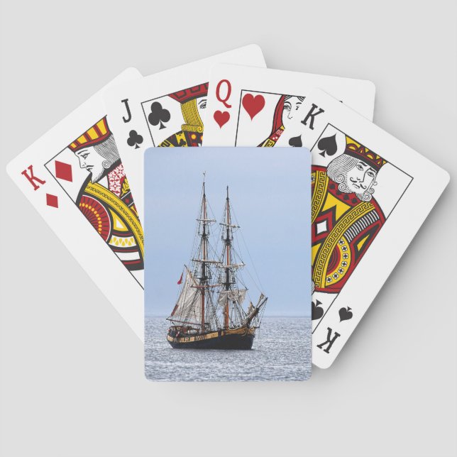 Nautical Fishing Boat Blue Skies Poker Cards (Back)