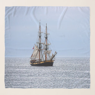 Nautical Fishing Boat Blue Skies Scarf