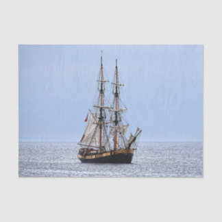 Nautical Fishing Boat Blue Skies Tissue Paper