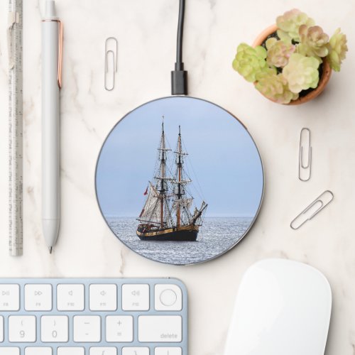 Nautical Fishing Boat Blue Skies Wireless Charger