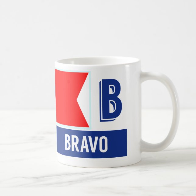 Nautical Flag Alphabet "B" Bravo Coffee Mug (Right)