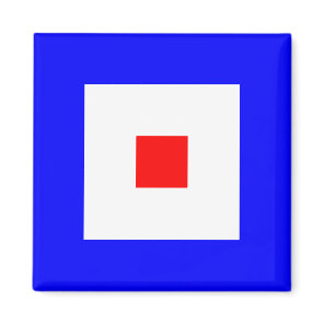 Nautical Flag Alphabet Sign Letter W (Whiskey) Magnet