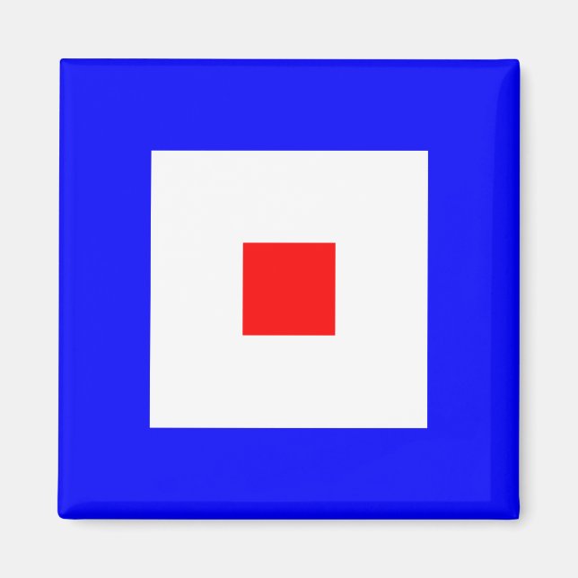 Nautical Flag Alphabet Sign Letter W (Whiskey) Magnet (Front)