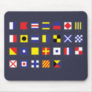 Nautical Flag Chart Mouse Pad
