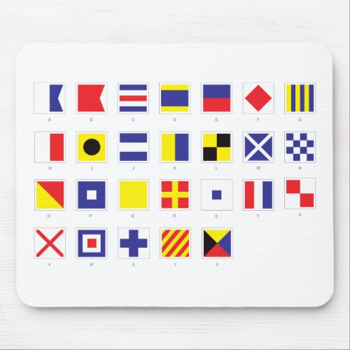 Nautical Flag Chart Mouse Pad