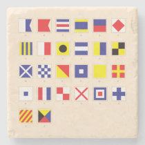 Nautical Flag Chart Stone Coaster