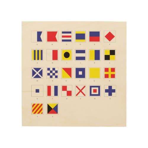 Nautical Flag Chart Wood Wall Art