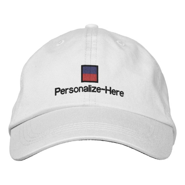 Nautical Flag "E" Personalized Boater's Hat (Front)