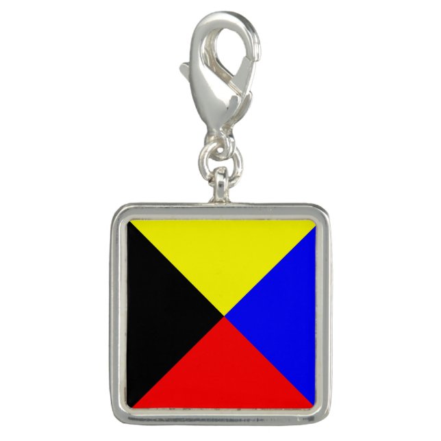 Nautical Flag Letter Z "Zulu" Charm (Front)