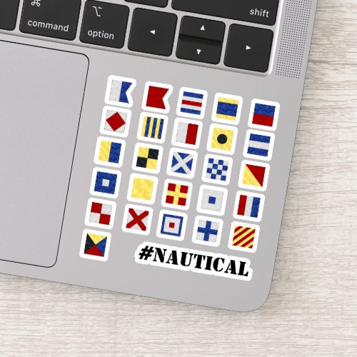 Nautical Flag Maritime  Text  Square Corners Sticker