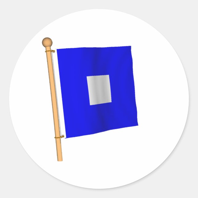 Nautical Flag 'P' Classic Round Sticker (Front)