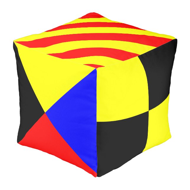 Nautical Flag Pouf (Angled Front)