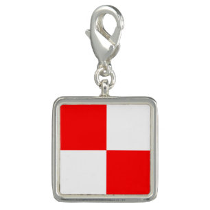 Nautical Flag Sign Code Letter U "Uniform" Charm