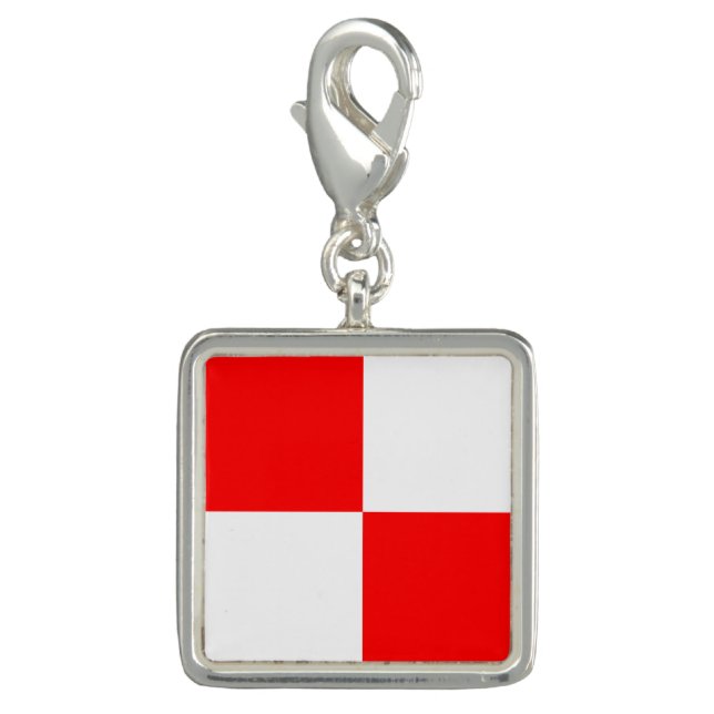 Nautical Flag Sign Code Letter U "Uniform" Charm (Front)