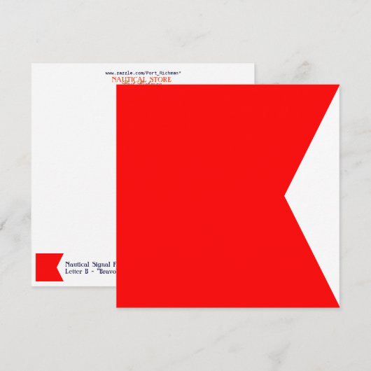 Nautical Flag Signal Bravo Letter B (Front/Back)
