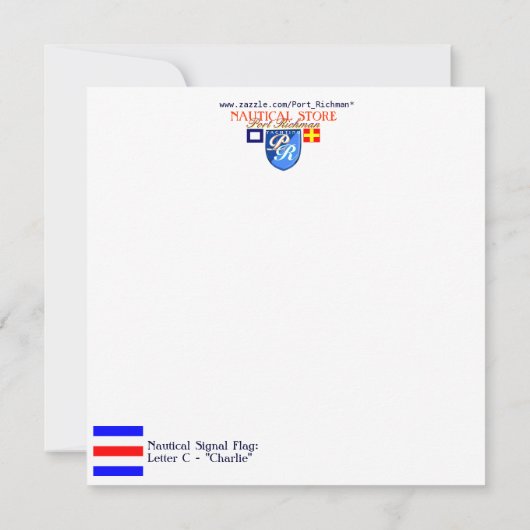 Nautical Flag Signal Charlie Letter C (Back)