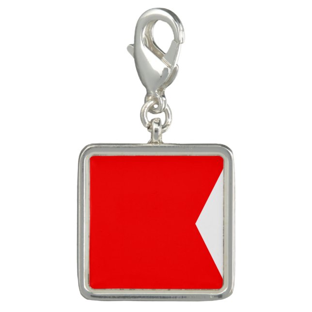 Nautical Flag Signal Code Letter B "Bravo" Charm (Front)