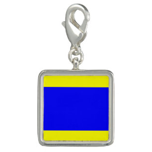 Nautical Flag Signal Code Letter D "Delta" Charm