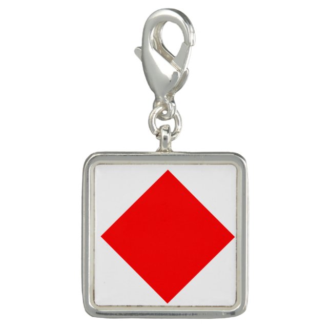 Nautical Flag Signal Code Letter F "Foxtrot" Charm (Front)