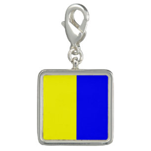 Nautical Flag Signal Code Letter K "Kilo" Charm