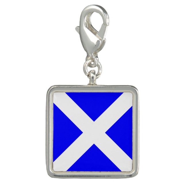 Nautical Flag Signal Code Letter M "Mike" Charm (Front)