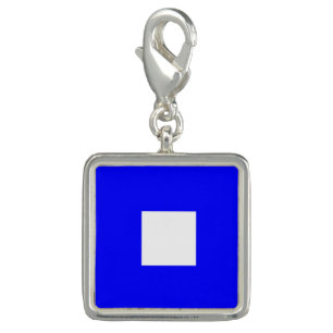 Nautical Flag Signal Code Letter P "Papa" Charm