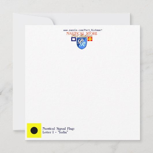 Nautical Flag Signal India Letter I (Back)