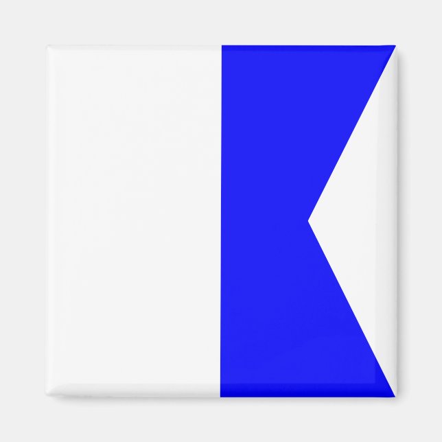 Nautical Flag Signal Letter A (Alfa) Magnet (Front)