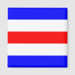 Nautical Flag Signal Letter C (Charlie) Magnet<br><div class="desc">Nautical Flag Signal Letter C Square Fridge Magnet. Square marine signal flag meaning "Charlie" - letter C with blue,  white and red striped color bars magnet.</div>