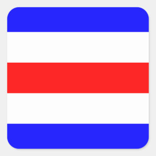 Nautical Flag Signal Letter C (Charlie) Square Sticker