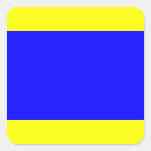 Nautical Flag Signal Letter D (Delta) Square Sticker