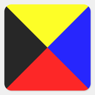Nautical Flag Signal Letter Z (Zulu) Square Sticker