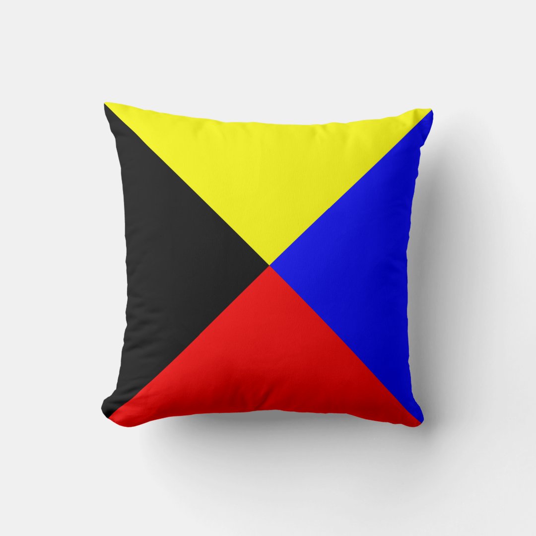 Nautical Flag Signal Letter Z Zulu Throw Pillow Zazzle