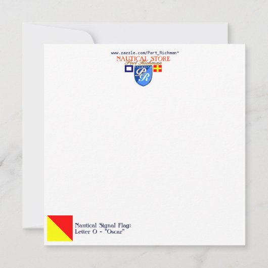 Nautical Flag Signal Oscar Letter O (Back)