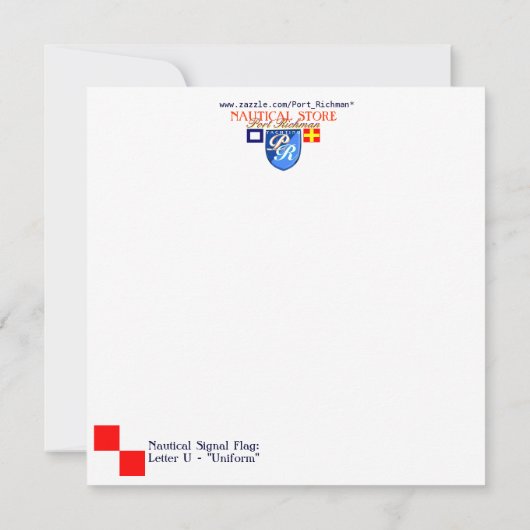 Nautical Flag Signal Uniform Letter U (Back)