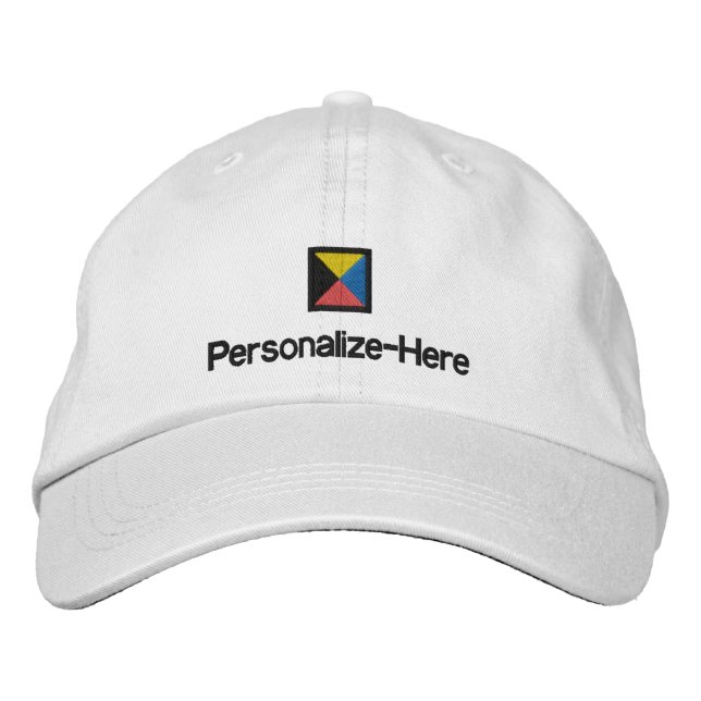 Nautical Flag "Z" Personalized Boater's Hat Embroi (Front)