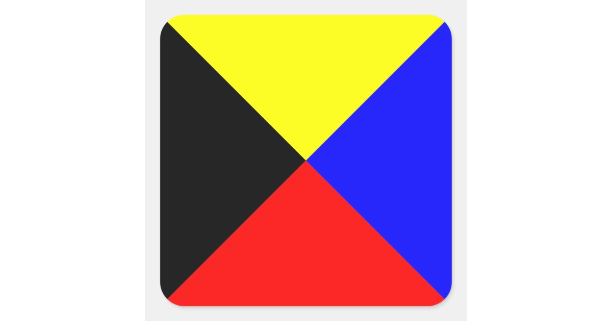 Nautical flag ZULU Square Sticker Zazzle