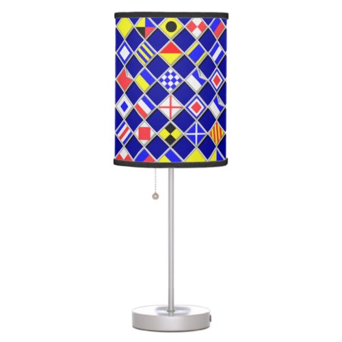 Nautical Flags 3D Checkered Pattern Table Lamp