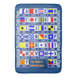 Nautical Flags Alphabet Bathroom Mat