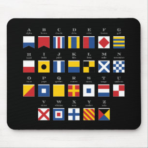 Nautical Flags Alphabet Mouse Pad
