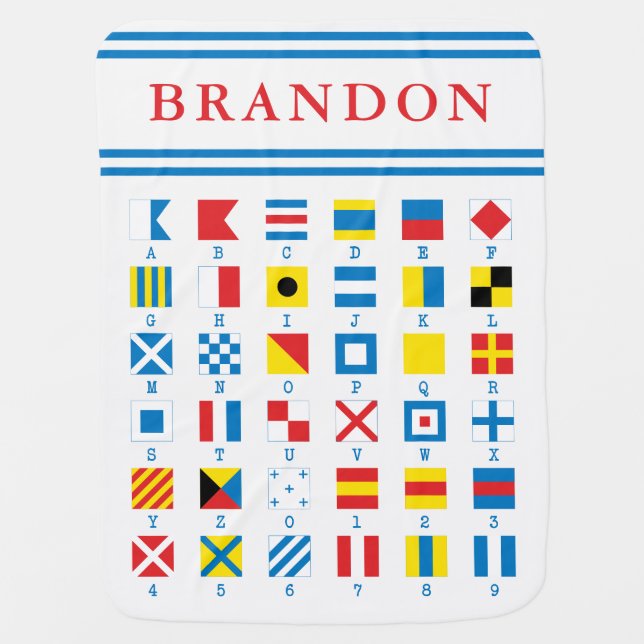 Nautical Flags Baby Boy Baby Blanket (Front)