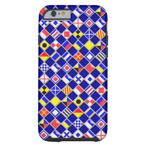 Nautical Flags Checkered Pattern Tough iPhone 6 Case