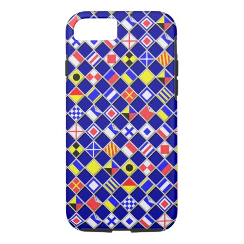 Nautical Flags Checkered Pattern iPhone 87 Case