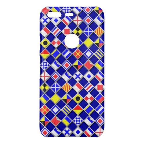 Nautical Flags Checkered Pattern on a Uncommon Google Pixel Case