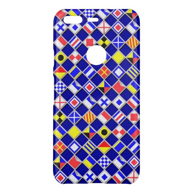 Nautical Flags Checkered Pattern on a Uncommon Google Pixel Case (Back)