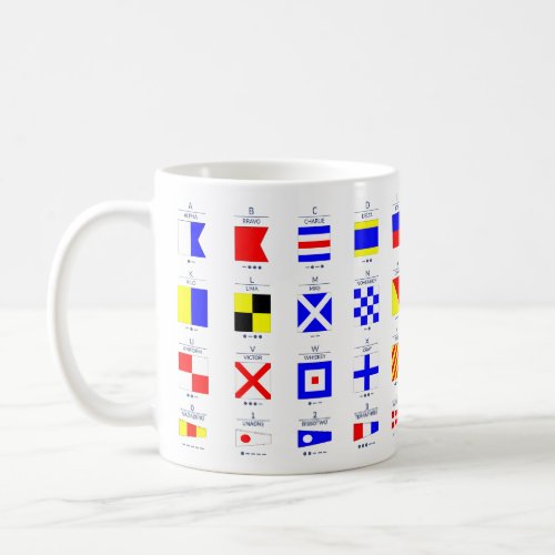 Nautical flags coffee mug
